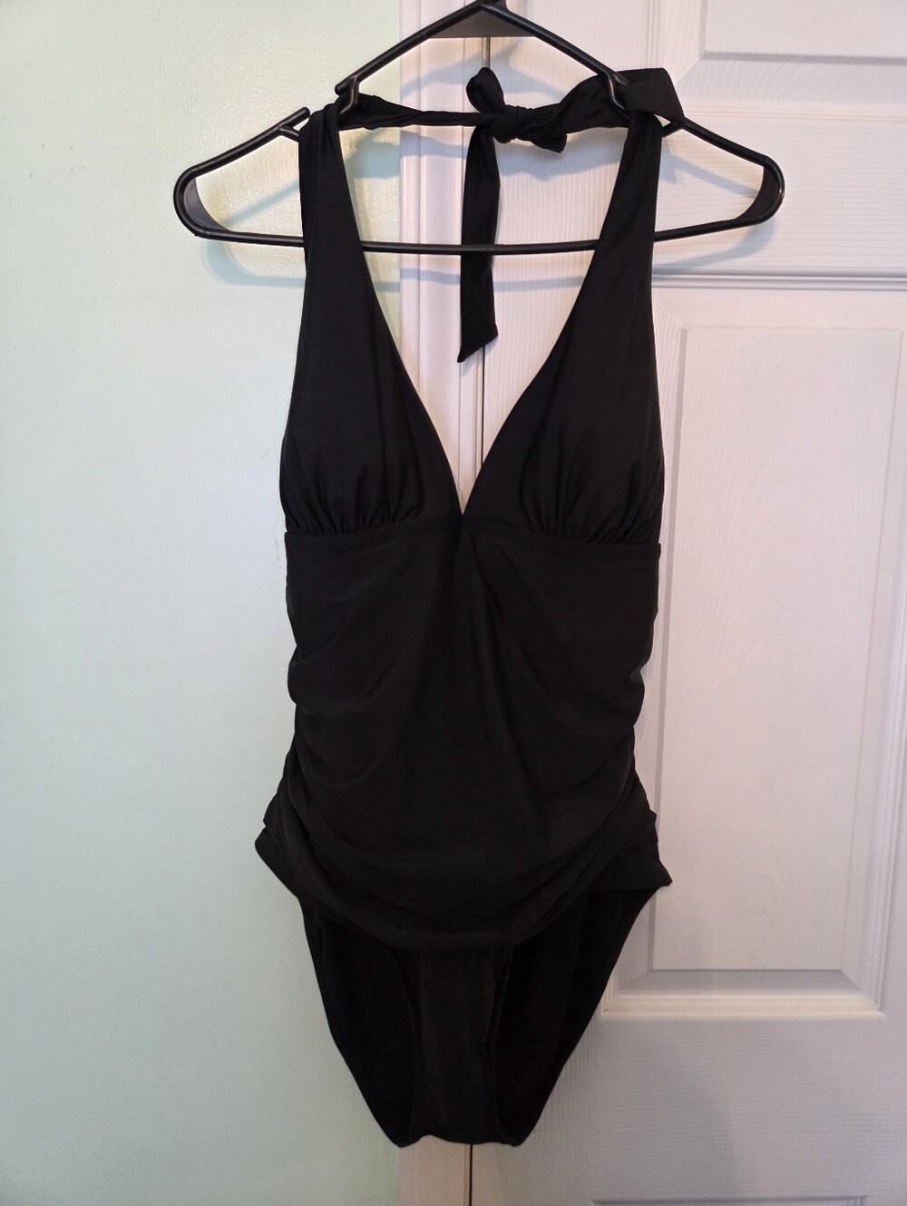 BODEN Classic Black Halter One-Piece Tummy Control Swimsuit